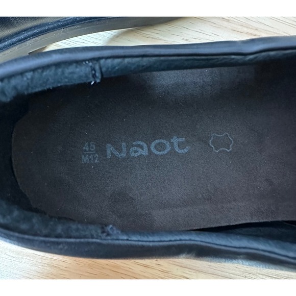 Naot Mens Manhattan Black Leather Shoe US 12 Slip On Comfort Padded Heel‎ main image 8